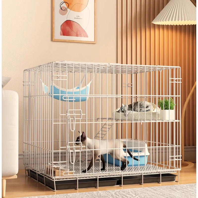 

Pens Prefab House Cat Cage Litter Box Habitats Traveling Kitten Supplies Cat Cage Metal Collar Trasportino Per Gatti Pet Cage