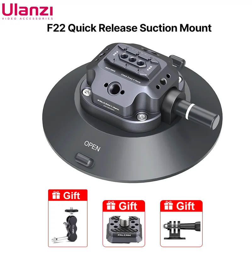FALCAM Supporto A Ventosa F22 A Sgancio Rapido 11,4 Cm Per Action Camera – Porta Action Cam Per Vetro E Auto, Fino A 30kg Di Tenuta - 4