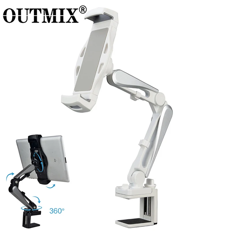 Suporte de Tablet de Cama Ajustável para Telemóveis Braço Preguiçoso Mesa de Cama Suporte para Tablet Ipad Mini 412 Outmix360
