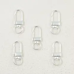 Colorful Macaron Keychain Clasps - Set of 10 for DIY Jewelry Accessories (15 Silver Color)