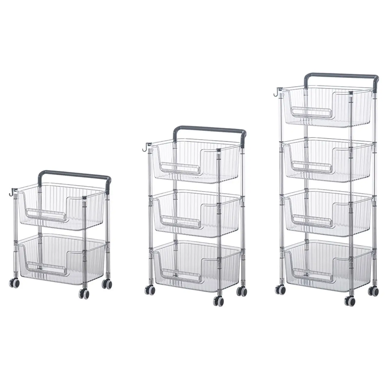 Storage Rolling Cart Storage Rack Portable Rolling Utility Cart Trolley Rack for Bathroom Dining Room Laundry Books