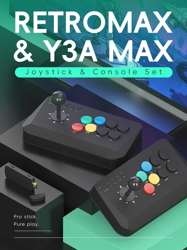 데이터 프로그 무선 Y3A 맥스 아케이드 스틱 파이트 조이스틱 PC TV 박스 멀티 시스템 유니버설 파이팅 게임 컨트롤러