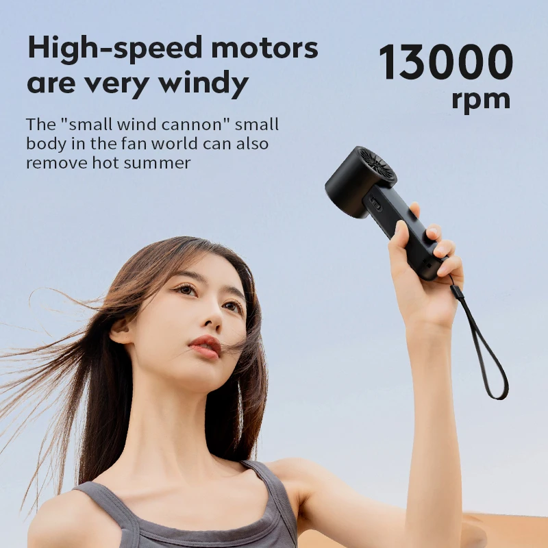 refrigeration Handheld Turbo Fan Mini Portable Hand Fan, USB Rechargeable Personal Fan,  Small Pocket Fan with 100 Speed 5