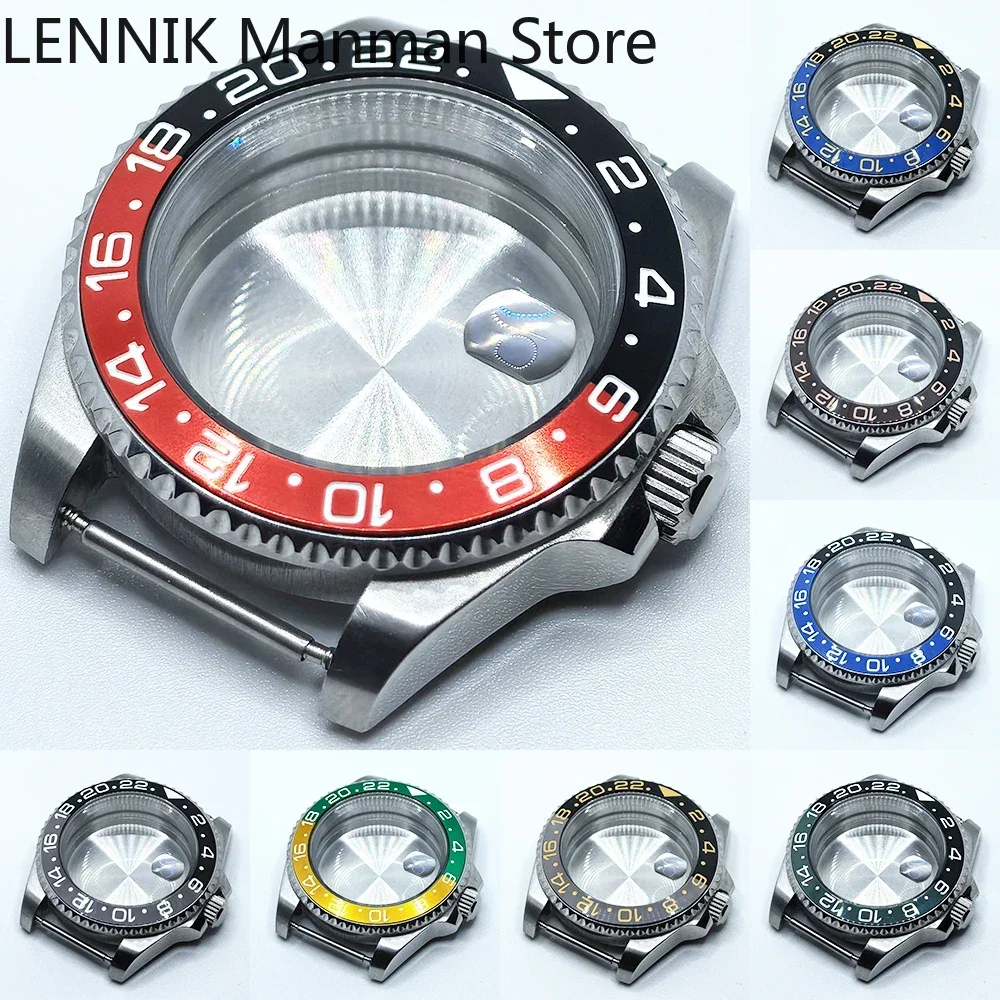 40mm Black PVD Watch Case with Transparent Back Glass