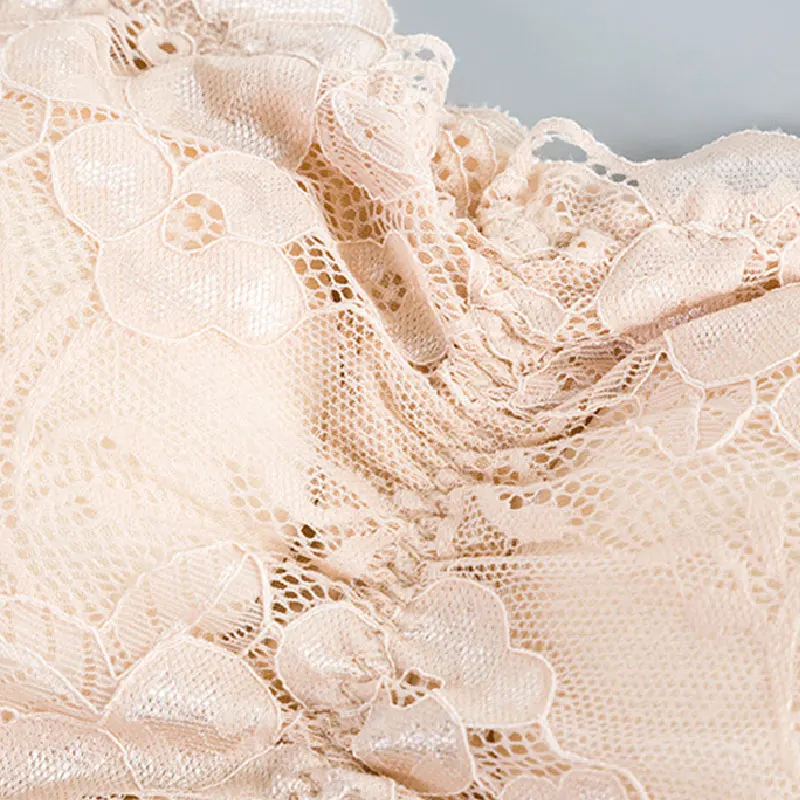 2021 Female Summer Crop Tank Top Women Fashion Deep V Lace Bras Embroidery Floral Tank Top Bra Wrapped Chest Camisole Padded Bra