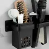 Hair Dryer Holder Hair Care & Styling Tool Organizer Aluminum Wall Mounted Hair Dryer Rack Rust Proof Bathroom Storage Basket 5