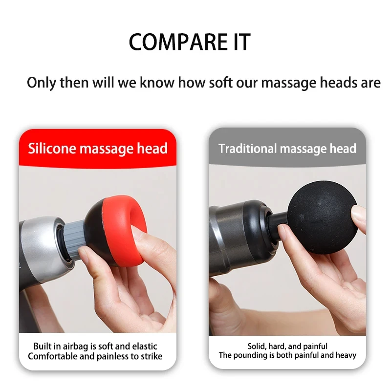 Fascia gun massage head 12mm-18mm caliber massage gun accessoriesl silicone soft head for deep tissue muscle relaxation