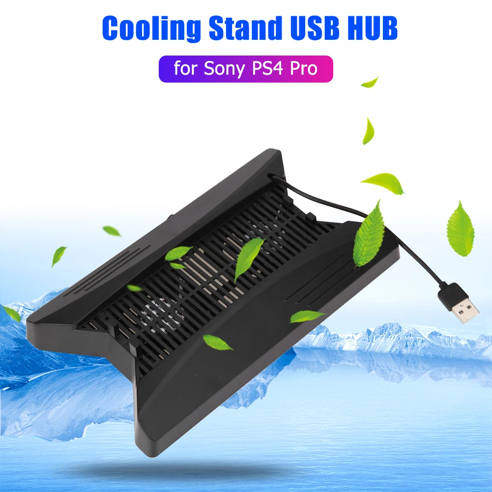 매끄러운 외관의 냉각 팬 수직 스탠드 뛰어난 장인정신 충전 도크 플레이스테이션 4 프로용 USB 3 허브
