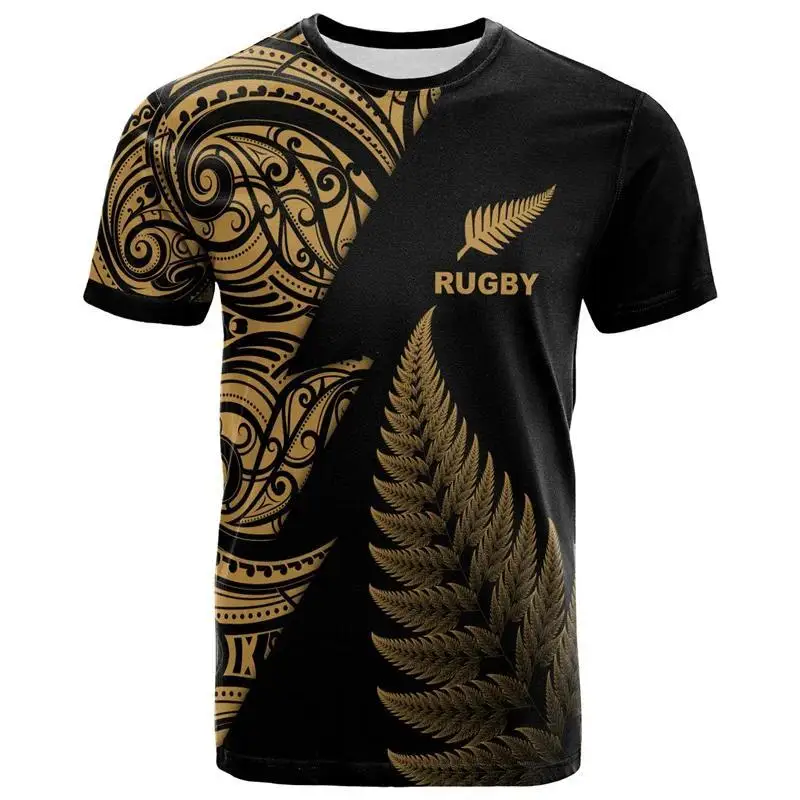 New Zealand Maori Rugby Sports t shirt for Women Summer Breathable Tops 3D Print Short Sleeve Oversized Men Clothing