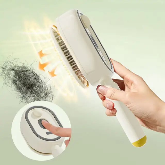 Electric Steam Hair Brush with Water Spray Reduce Frizz Anti-Static Misting Hairbrush Portable Travel Cordless Fluffy Hair Detan 1