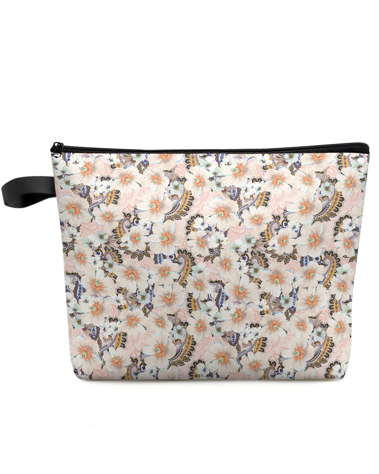 

Antique Flower Leaf Large Capacity Travel Cosmetic Bag Portable Makeup Storage Pouch Women Waterproof Pencil Case