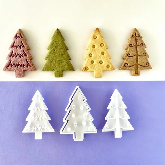 Christmas Tree Cookie Cutters Biscuit Mold Japanese Cute Cartoon Large and Small Fondant Tree Cutting Mold DIY Baking Tools cookie cutter baking mold cookie mould fondant cutter baking decorating tools