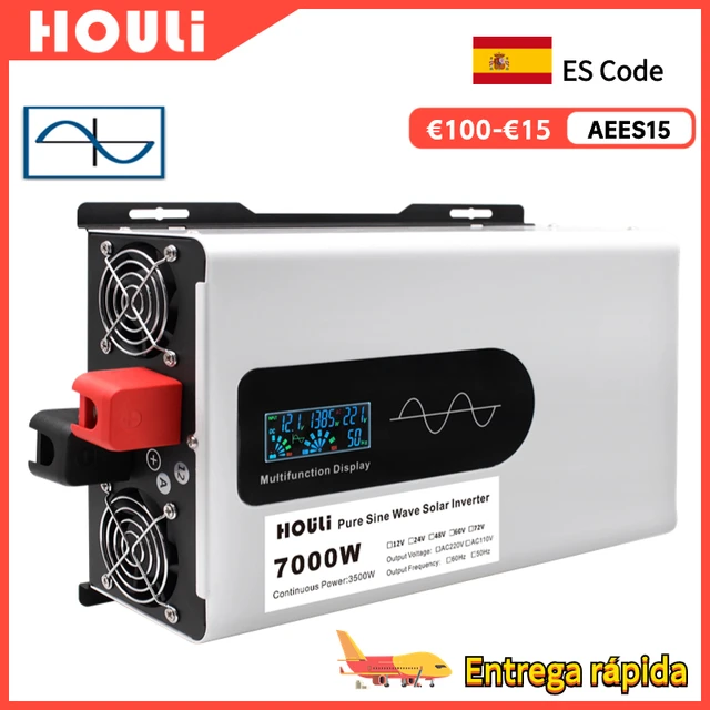 Houli inversor 12v para 110v 5000w 6000w 7000w inversor 12v 220v onda pura inversor  12v 220v inversor de onda senoidal pura inversor de carro 12v para 110v e  220v - AliExpress