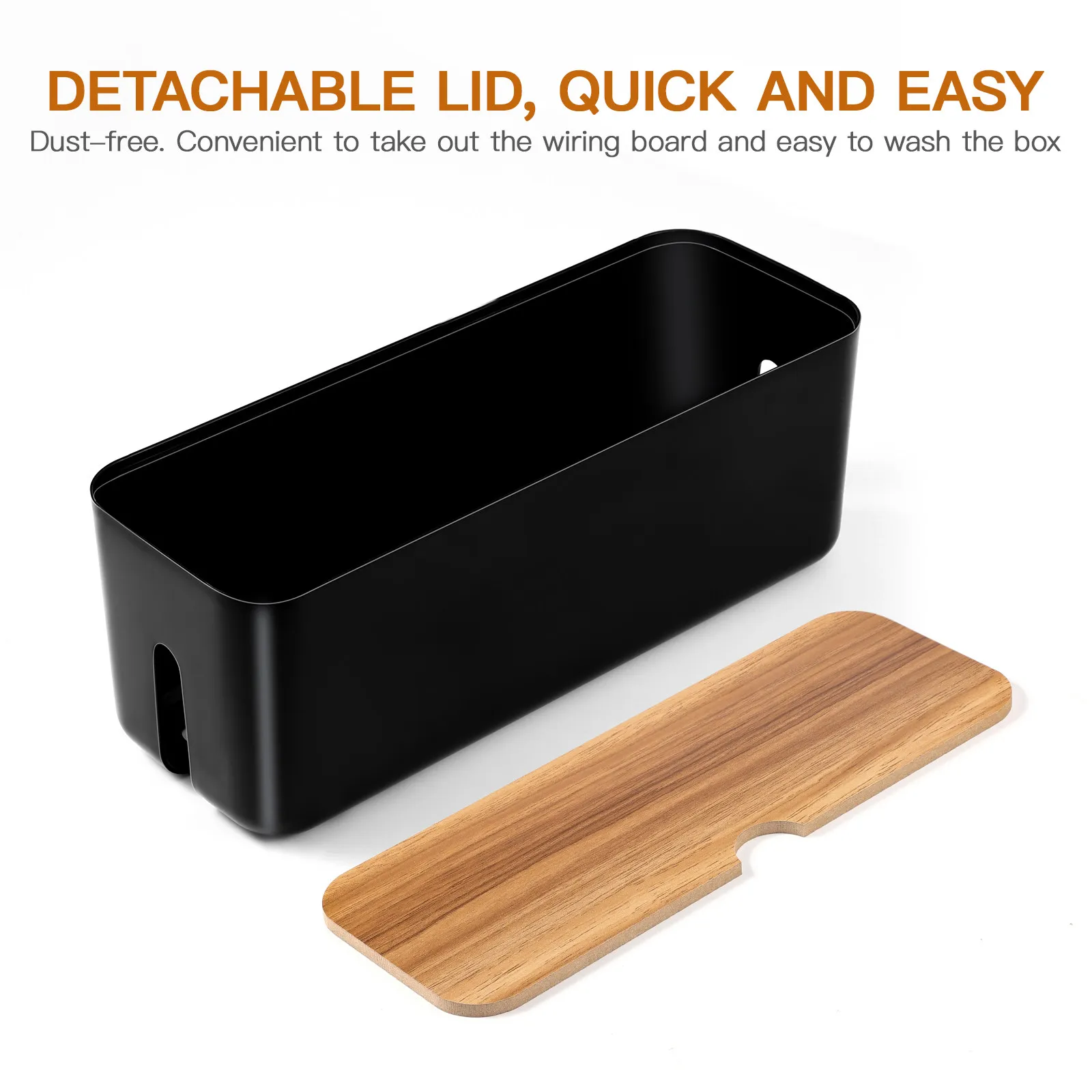 데스크 케이블 정리함, 전원 코드 박스, 멀티탭 및 연장 코드용 케이블 관리 홀더, 내화성 ABS 소재, 깔끔한 데스크탑