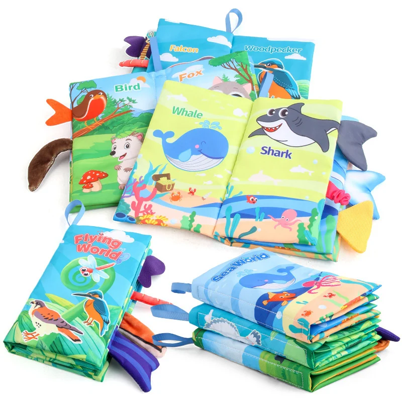 Baby Early Learning Toy Tail Cloth Book Puzzle Parent-child Interactive Sound