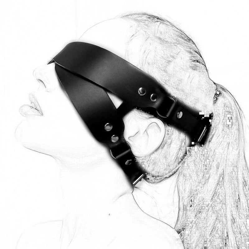 Punk Cross Blindfolds Masks PU Leather Half Face Mask Cosplay Costume Accessory Women's Sexy Masquerade Parties Clothing Bondage Gear SM Products_voghion.com