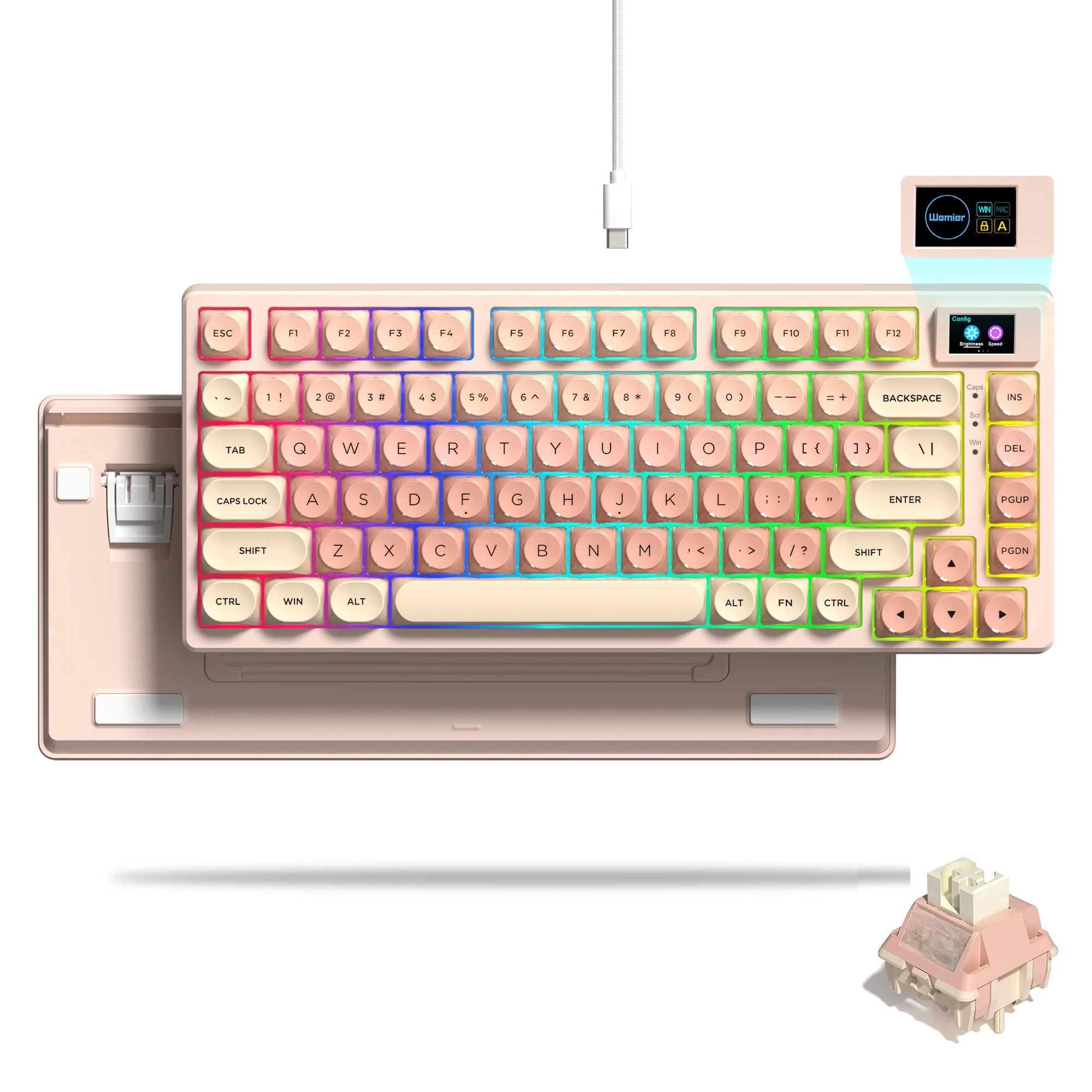 Womier S-K80 75% キーボードカラー OLED ディスプレイメカニカル