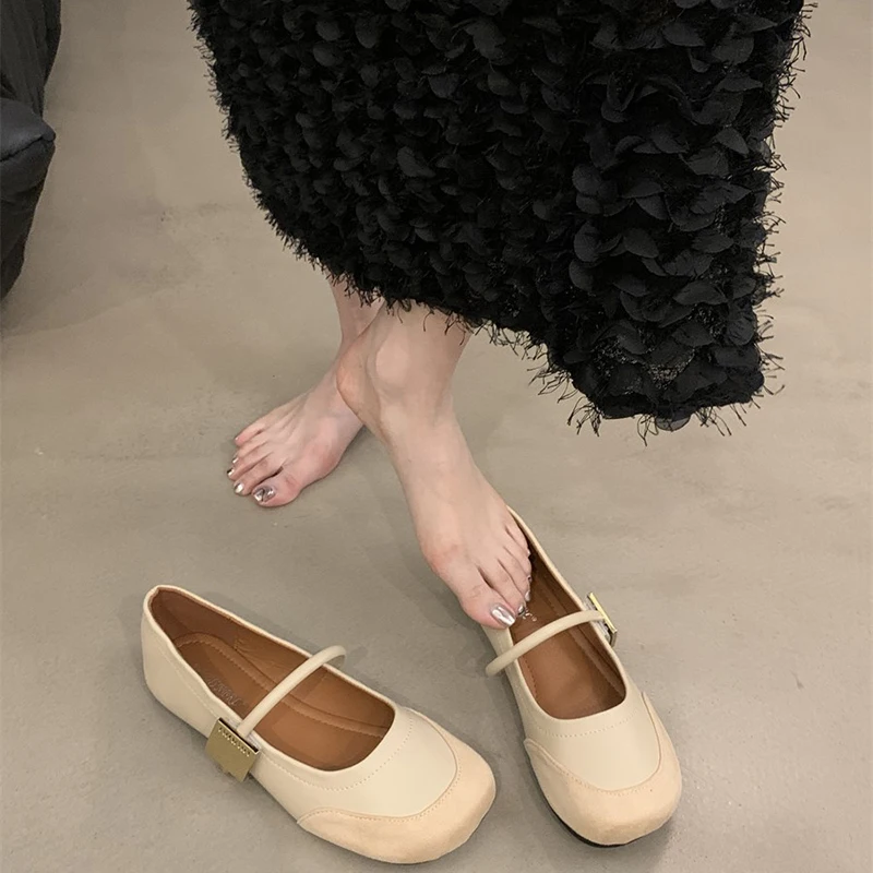 Spring Designer Vintage Women Mary Jane Shoes Fashion Shallow Buckle Female Street Style Soft Sole Flats Shoes 4