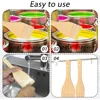 3pcs Flat Hake Brushes Hake Paint Brush Artist Painting Set Sheep Hair Bristles Wash for Watercolor Ceramic Pottery Painting 3
