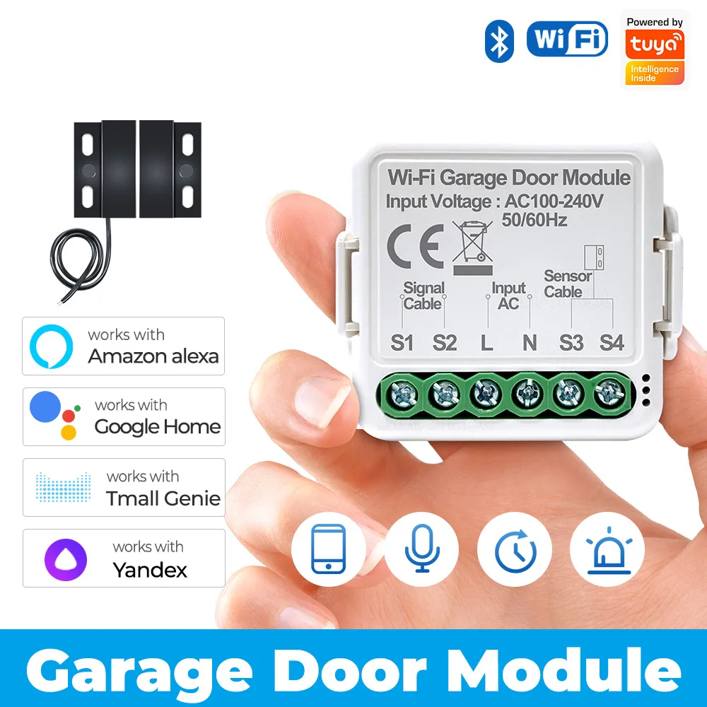 

Tuya WiFi Intelligent Mini Control Wireless Roller Shutter Garage Door Switch Circuit Breaker App Remote Control Timing Function