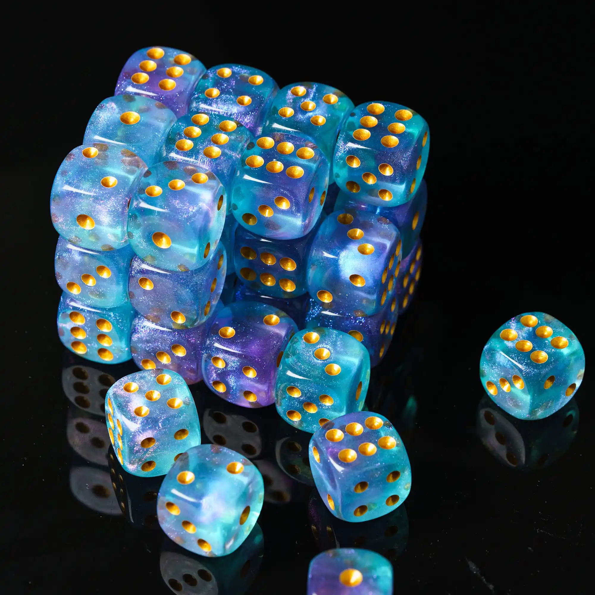Poludie 10Pcs D6 Six Sides Dice 16mm Funny Games Dice for RPG Club Gambling Desktop Party Bar Board Game Table Accessories