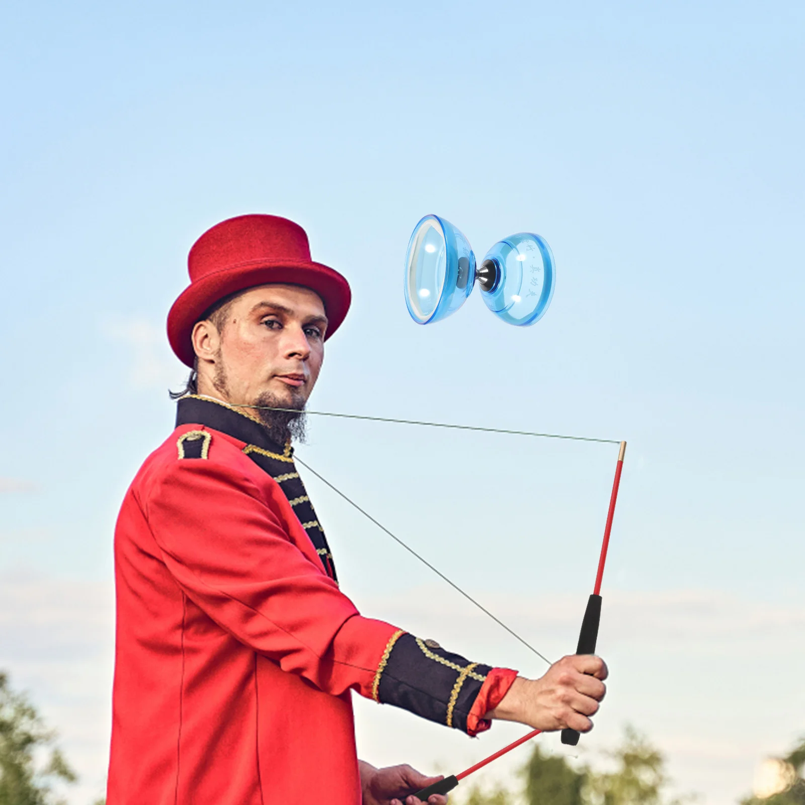 Diabolo Toy Crystal Bearing Double Wheel Chinese Diabolo Sticks Strings Juggling Trick YoYo Kids Hobby Collectibles