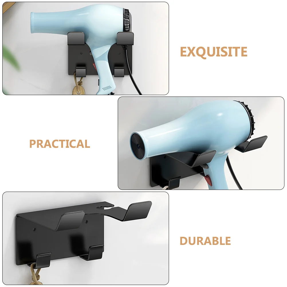 Hair Dryer Holder Holders Mount Hairdryer Wall Mounted Bracket for Stand Bathroom Blow