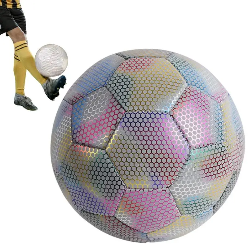 

Flashing Football Night Game PU Leather Soccer Ball Comfortable Touch Football Training Supplies For Adolescents Adults And