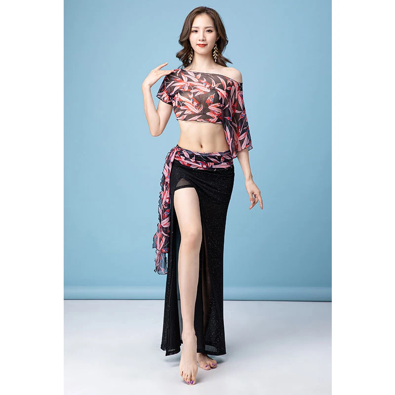 

Korea Belly Dance Costumes for Women Long Skirt Goddess Oriental Dance Training Suit For Women Dancing Wear Practice Outfit