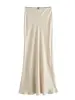 622-04bd65.jpg Mooyufon femmes mode 2024 printemps nouveau Satin Texture nœud décoration Vintage Chic femme taille haute H ligne jupes longues Mujer