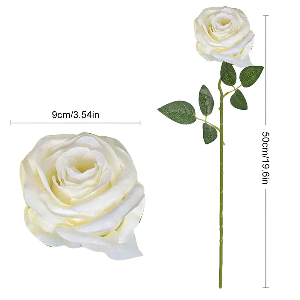 1pcs Artificial Flowers Rose Flower Branch Artificial Red Roses Realistic Fake Rose Bouquet Table Decoration Wedding Home Decor