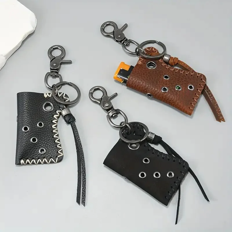 Creative personalized lighter PU leather case Retro street lighter leather case Waist bag accessory