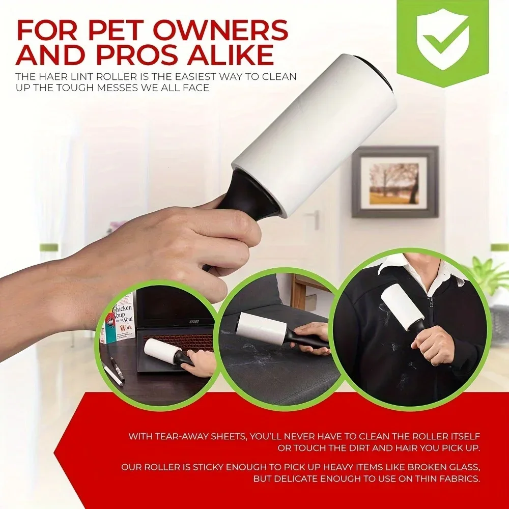 120/300sheets Disposable Tear Sticky Roller Multi-purpose Pet Cat Dog Hair Remover Household Dust Removal Brush Cleaning Tools 5