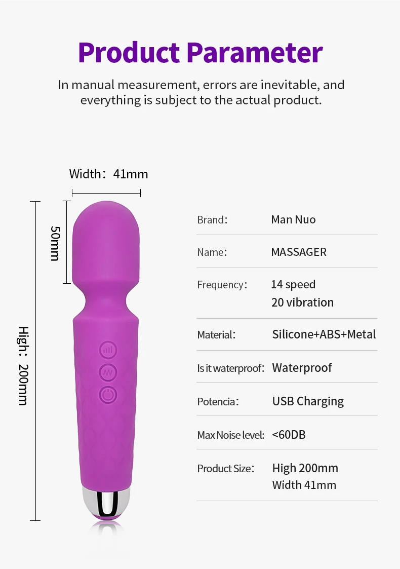 Wireless Magic Wand Vibrator Usb Rechargeable Body Massage Toy_voghion.com