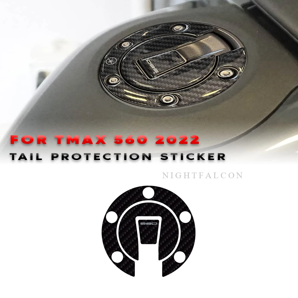 For yamaha tmax 560 2022 Fuel tank cap protection Sticker 3D Tank pad Stickers Oil Gas Protector Cover Decoration