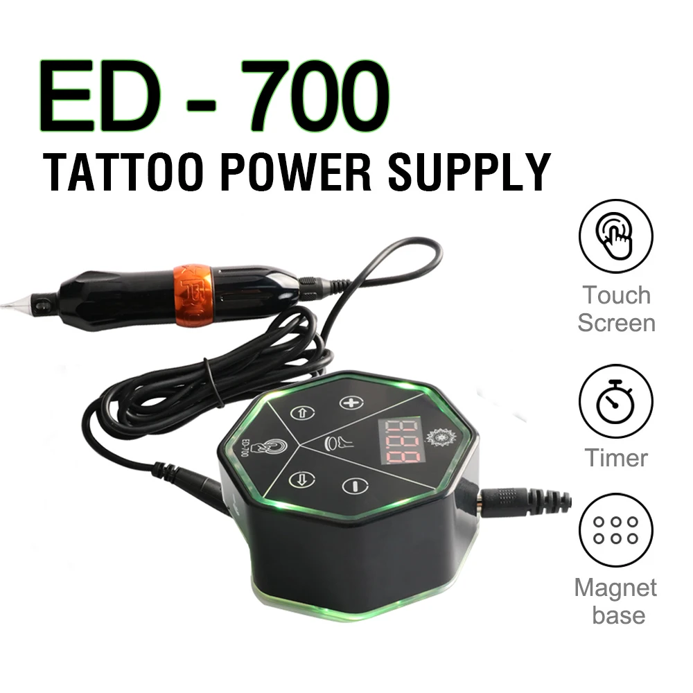 2022 Newest ED-700 Digital LED Tattoo Power Supply For All Coil & Rotary Tattoo Machine LCD Touch Screen Dual Mode Magnet Bottom jgmaker artist d pro idex 3d printer diy kit 4 printing mode direct drive touch screen meanwell power supply tmc2209