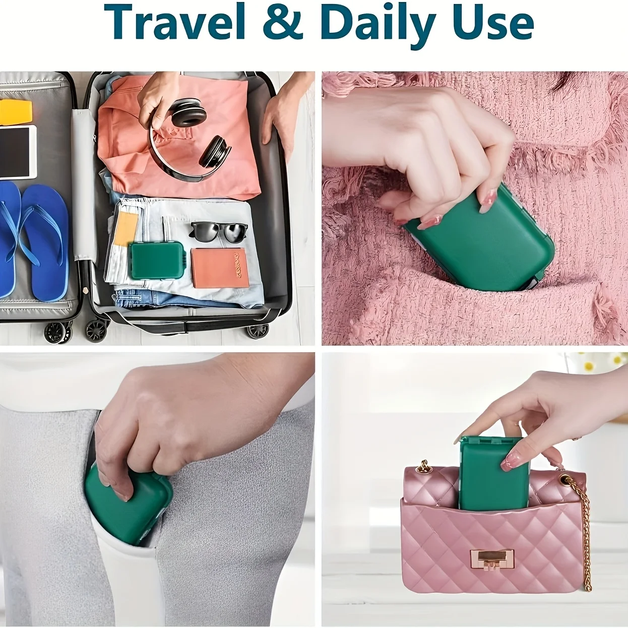 Compact Double-Layer Pill Organizer with 10 Compartments for Vitamins and Supplements