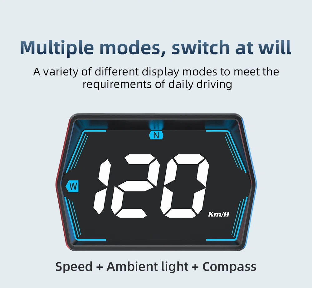 GPS HUD G20 Car Digital Speedometer Head-up Display Speed Meter Mph Kmh Compass