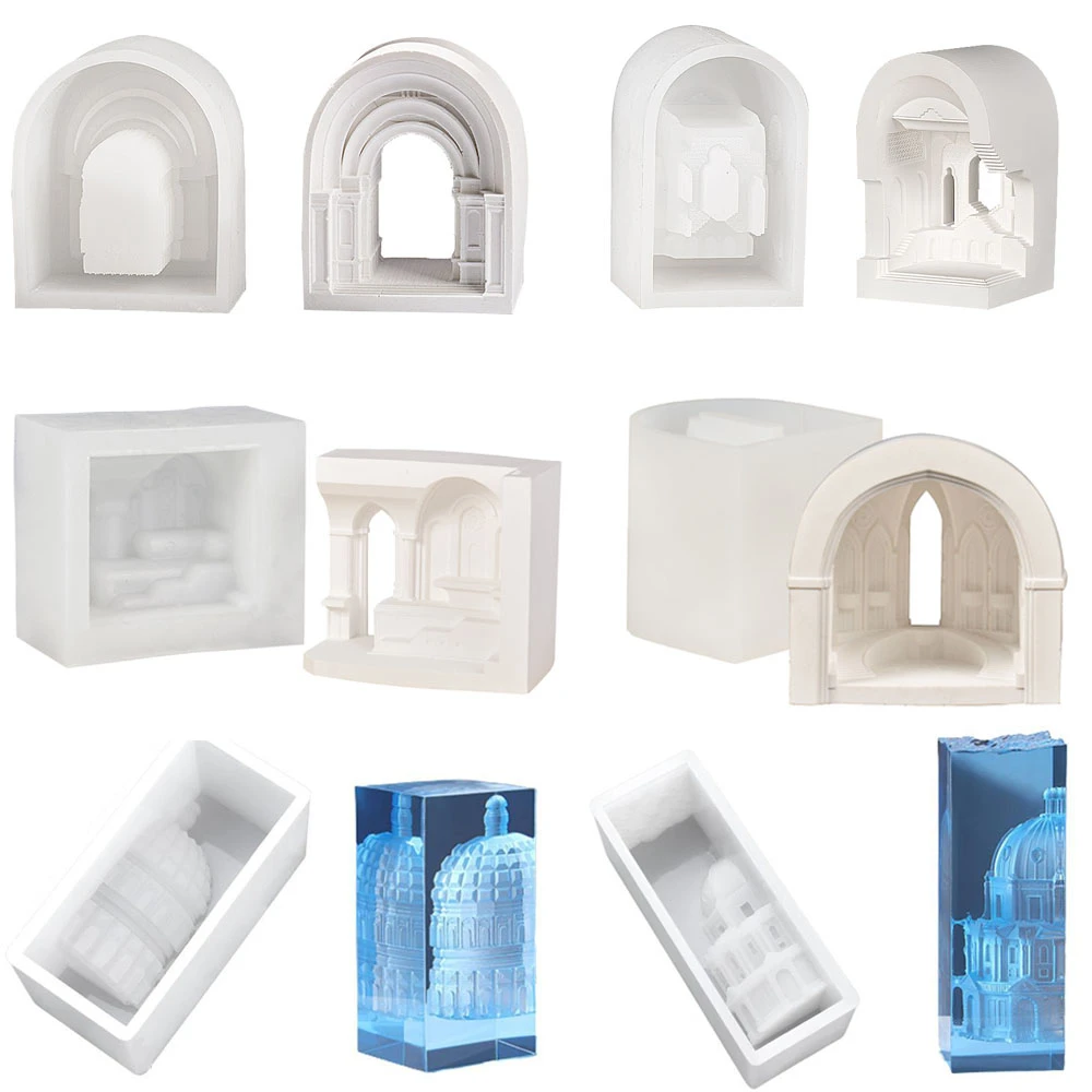 DIY Castle Palace Architecture Candle Silicone Mold Dome Arch Roman