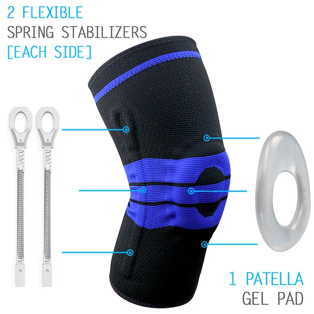 Knee Support Knee Brace Compression Sleeve with Side Stabilizers and Silicone Patella Gel Pad, Meniscus Tear, Arthritis Jogging 4