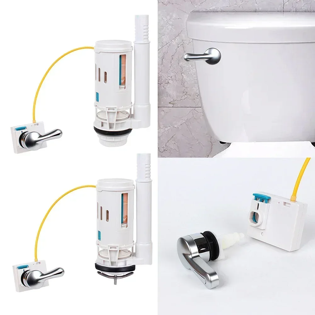 Toilet Cistern Flush Valve 2in Plastic Overflow Lever Operated Dual Flush Toilet Tank White Dual Water-saving Valve