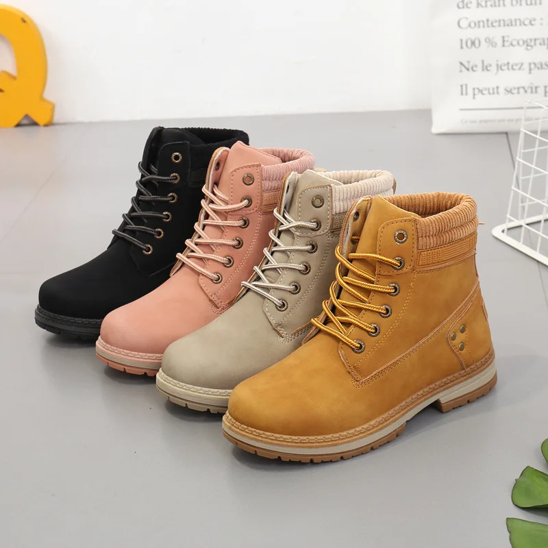 Winter Shoes Woman Warm Snow Boots Women Ladies Ankle Boots Outdoor Thick Bottom Tooling Pink Booties