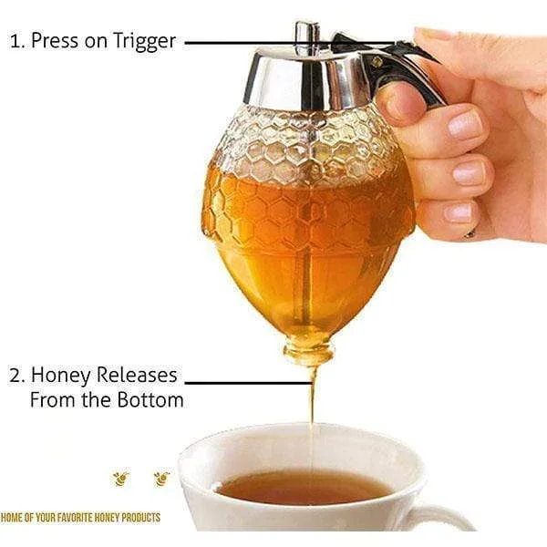 Squeeze Bottle Honey Jar Container Bee Drip Dispenser Kettle Storage Pot Stand Holder Juice Syrup Cup Home Kitchen Accessories
