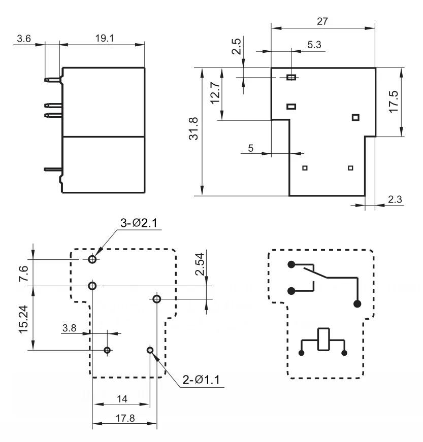 Relay S12H-PCS-12 (T90C5-12V-40A) 5 pins