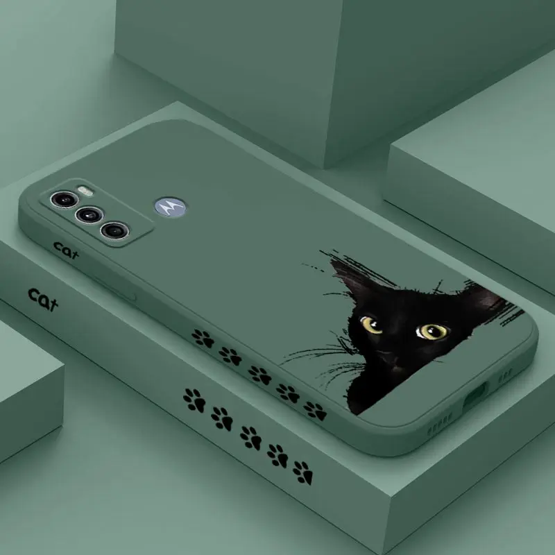 Sleek Black Cat Silicone Phone Case Cover