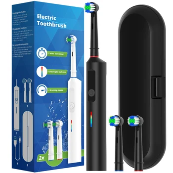 Intelligent Rotating Electric Toothbrush, Rechargeable Rotary Toothbrush Compatible with Oral B Replacement Electric Brush Heads
