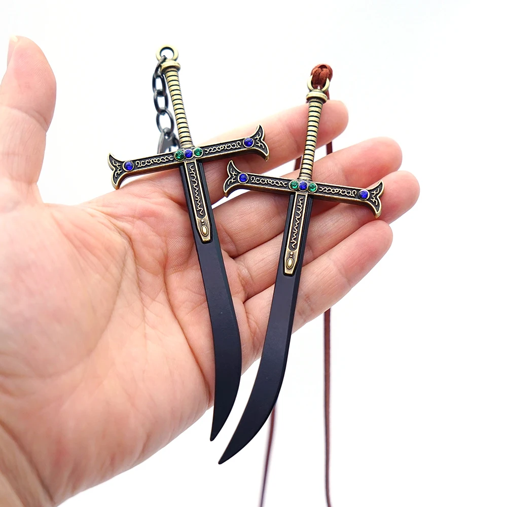 Dracule Mihawk Black Sword Necklace Anime Metal Hawk Eyes