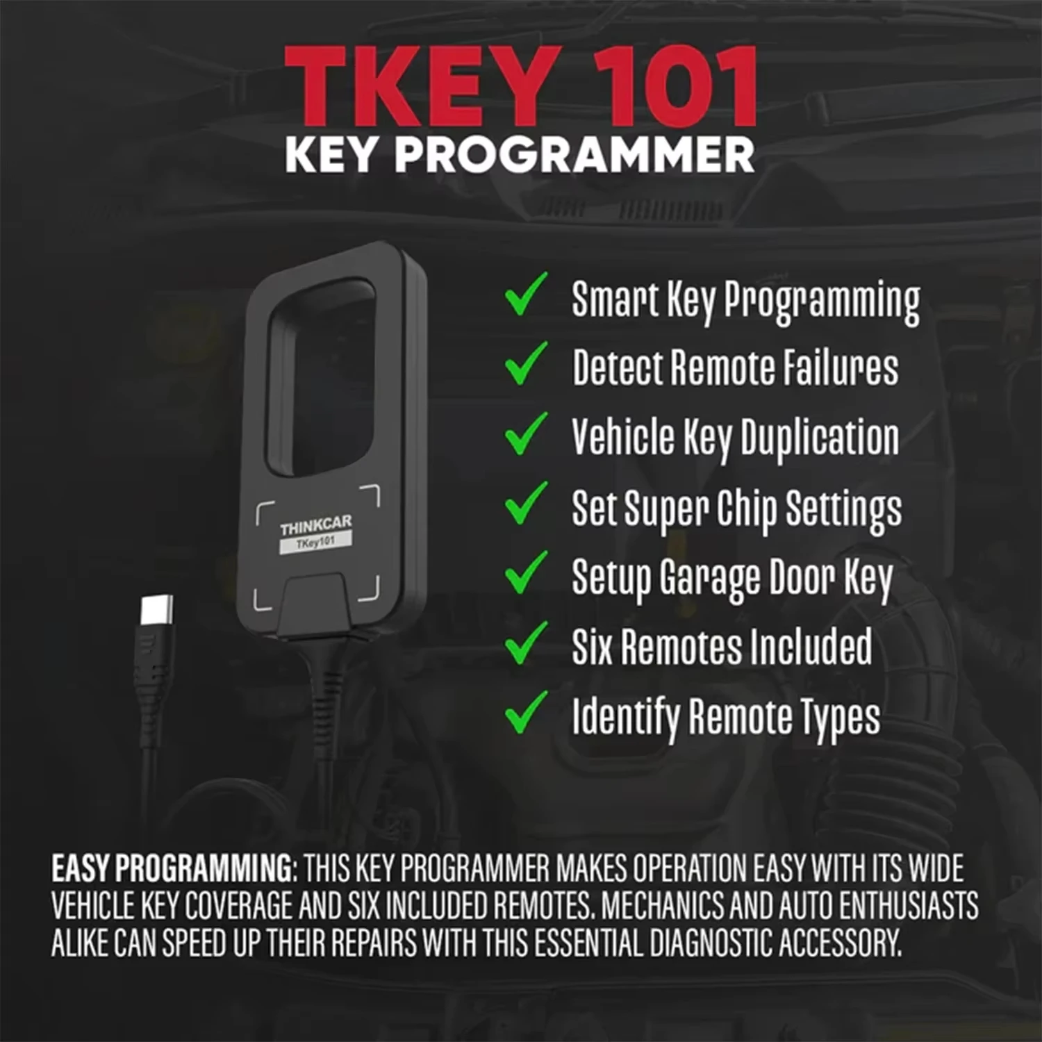 THINKCAR TKEY101 TKEY 101 con Chip Super-Modulo, Programmatore Chiavi Auto, Strumento di Abbinamento Immobilizer, Nessun Canone Annuale, Aggiornamenti Gratuiti a Vita - Image 5