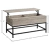 Wood and Metal Lift Top Coffee Table, Rustic Gray 4