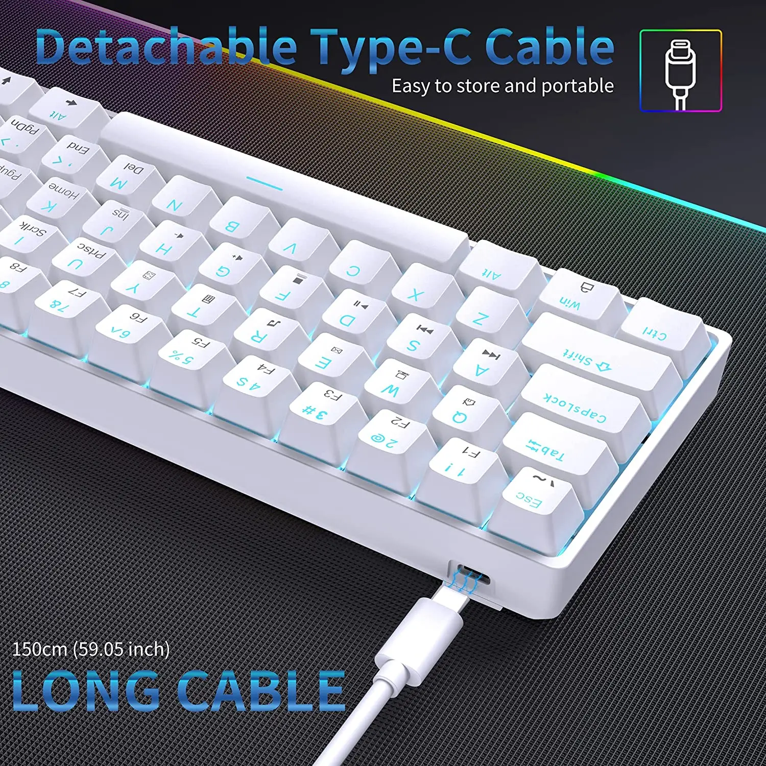 X Tmkb T68Se Wired 60% Mechanical Gaming Keyboard, Rgb Backlit